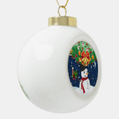 Weihnachts-Keramik Ball Ornament, Schneemann Keramik Kugel-Ornament (Links)