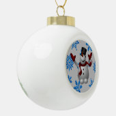 Weihnachts-Keramik Ball Ornament, Schneemann Keramik Kugel-Ornament (Links)