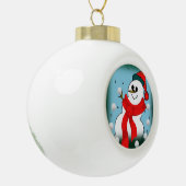 Weihnachts-Keramik Ball Ornament, Schneemann Keramik Kugel-Ornament (Links)
