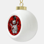 Weihnachts-Keramik Ball Ornament, Schneemann Keramik Kugel-Ornament (Rechts)