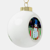 Weihnachts-Keramik Ball Ornament, Schneemann Keramik Kugel-Ornament (Links)