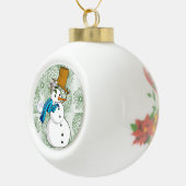 Weihnachts-Keramik Ball Ornament, Schneemann Keramik Kugel-Ornament (Rechts)