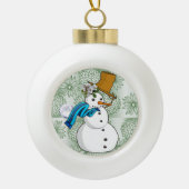 Weihnachts-Keramik Ball Ornament, Schneemann Keramik Kugel-Ornament (Vorderseite)