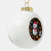Weihnachts-Keramik Ball Ornament, Schneemann Keramik Kugel-Ornament (Links)