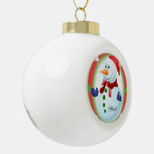 Weihnachts-Keramik Ball Ornament, Schneemann Keramik Kugel-Ornament (Links)