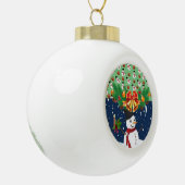 Weihnachts-Keramik Ball Ornament, Schneemann Keramik Kugel-Ornament (Links)