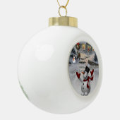 Weihnachts-Keramik Ball Ornament, Schneemann Keramik Kugel-Ornament (Links)