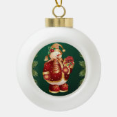 Weihnachts-Keramik Ball Ornament, Schneemann Keramik Kugel-Ornament (Vorderseite)