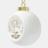 Weihnachts-Keramik Ball Ornament, Schneemann Keramik Kugel-Ornament (Rechts)
