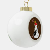 Weihnachts-Keramik Ball Ornament, Schneemann Keramik Kugel-Ornament (Links)