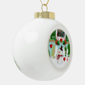 Weihnachts-Keramik Ball Ornament, Schneemann Keramik Kugel-Ornament (Links)