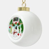Weihnachts-Keramik Ball Ornament, Schneemann Keramik Kugel-Ornament (Rechts)