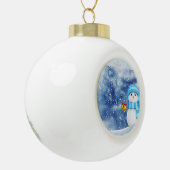 Weihnachts-Keramik Ball Ornament, Schneemann Keramik Kugel-Ornament (Links)