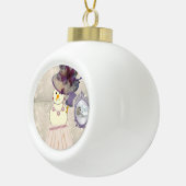 Weihnachts-Keramik Ball Ornament, Schneemann Keramik Kugel-Ornament (Rechts)