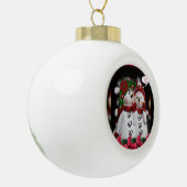 Weihnachts-Keramik Ball Ornament, Schneemann Keramik Kugel-Ornament (Links)