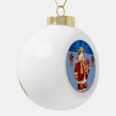 Weihnachts-Keramik Ball Ornament, Schneemann Keramik Kugel-Ornament (Links)