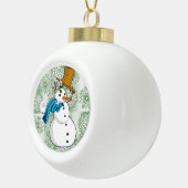 Weihnachts-Keramik Ball Ornament, Schneemann Keramik Kugel-Ornament (Rechts)