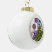 Weihnachts-Keramik Ball Ornament, Schneemann Keramik Kugel-Ornament (Links)