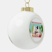 Weihnachts-Keramik Ball Ornament, Schneemann Keramik Kugel-Ornament (Links)