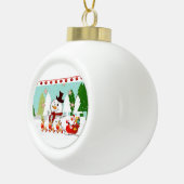 Weihnachts-Keramik Ball Ornament, Schneemann Keramik Kugel-Ornament (Rechts)