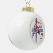 Weihnachts-Keramik Ball Ornament, Schneemann Keramik Kugel-Ornament (Links)