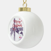 Weihnachts-Keramik Ball Ornament, Schneemann Keramik Kugel-Ornament (Rechts)