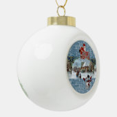 Weihnachts-Keramik Ball Ornament, Schneemann Keramik Kugel-Ornament (Links)