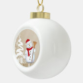 Weihnachts-Keramik Ball Ornament, Schneemann Keramik Kugel-Ornament (Rechts)