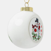 Weihnachts-Keramik Ball Ornament, Schneemann Keramik Kugel-Ornament (Links)