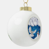 Weihnachts-Keramik Ball Ornament, Schneemann Keramik Kugel-Ornament (Links)