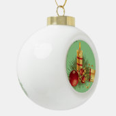Weihnachts-Keramik Ball Ornament, Weihnachtskerze Keramik Kugel-Ornament (Links)