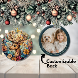 Weihnachts-Keramik für den verzauberten Rentier Keramik Ornament