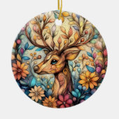 Weihnachts-Keramik für den verzauberten Rentier Keramik Ornament (Vorne)