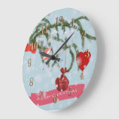 Weihnachts-Keramik Große Wanduhr (Winkel)