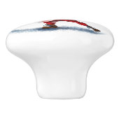 Weihnachts-Keramik Knob Bodynuilder Santa mit Gesc Keramikknauf (Seitenansicht)