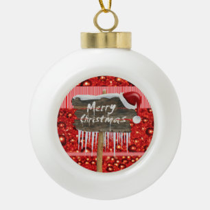 Weihnachts-Keramik-Kugel-Ornament, Frohe Weihnacht Keramik Kugel-Ornament