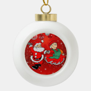 Weihnachts-Keramik-Kugelschmuck, Santa Keramik Kugel-Ornament