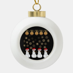 Weihnachts-Keramik-Kugelschmuck, Schneemann Keramik Kugel-Ornament