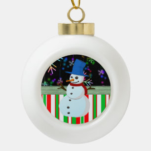 Weihnachts-Keramik-Kugelschmuck, Schneemann Keramik Kugel-Ornament