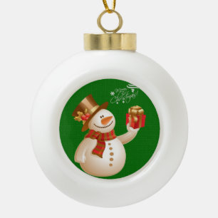 Weihnachts-Keramik-Kugelschmuck, Schneemann Keramik Kugel-Ornament