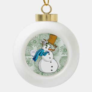 Weihnachts-Keramik-Kugelschmuck, Schneemann Keramik Kugel-Ornament