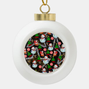 Weihnachts-Keramik-Kugelschmuck, Schneemann Keramik Kugel-Ornament