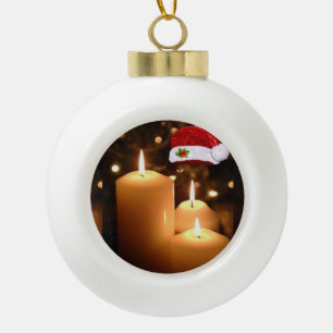 Weihnachts-Keramik-Kugelschmuck, Weihnachtskerze Keramik Kugel-Ornament