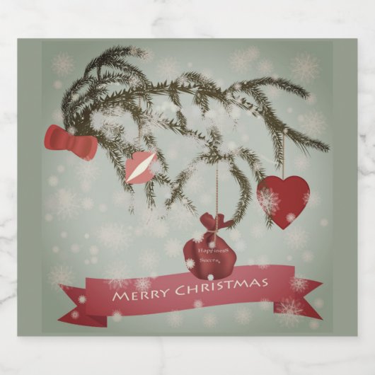 Weihnachts-Keramik Schaumweinetikett (Einzelnes Label)