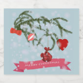 Weihnachts-Keramik Schaumweinetikett (Einzelnes Label)
