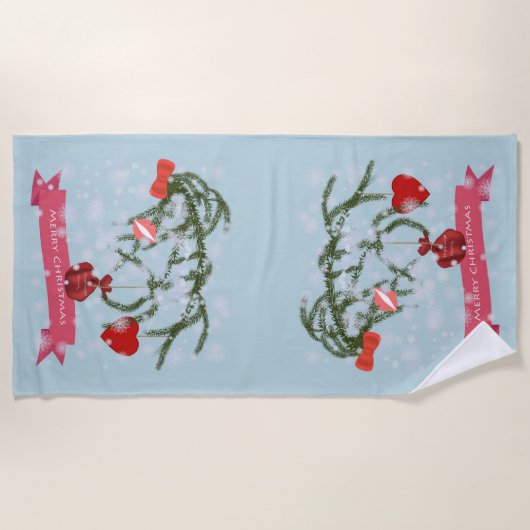 Weihnachts-Keramik Strandtuch (Vorderseite)