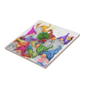 Weihnachts-Keramik Tile Geschenke Gnomes Feier Fliese (Seite)