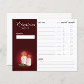 Weihnachts-Kerzen auf Rot - Weihnachtsgeschenkplän (Vorne/Hinten)