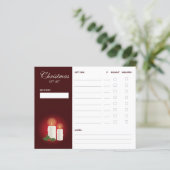 Weihnachts-Kerzen auf Rot - Weihnachtsgeschenkplän (Stehend Vorderseite)