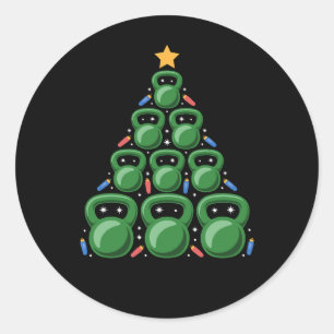 Weihnachts-Kettlebell-Baum Fitnessstudio Fitness W Runder Aufkleber
